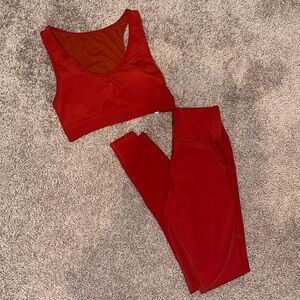 Alphalete Red Matching Set | Sports Bra & Leggings